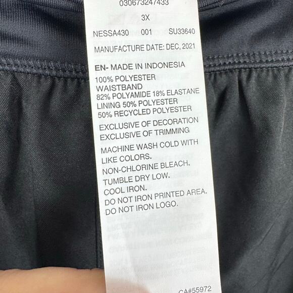 Nike Black Lightweight Bikini Lining Elastic Waist Athletic Shorts Plus Size 3X - Picture 4 of 4